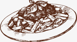 手绘美食矢量图素材