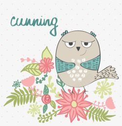 手绘鱼和花素材