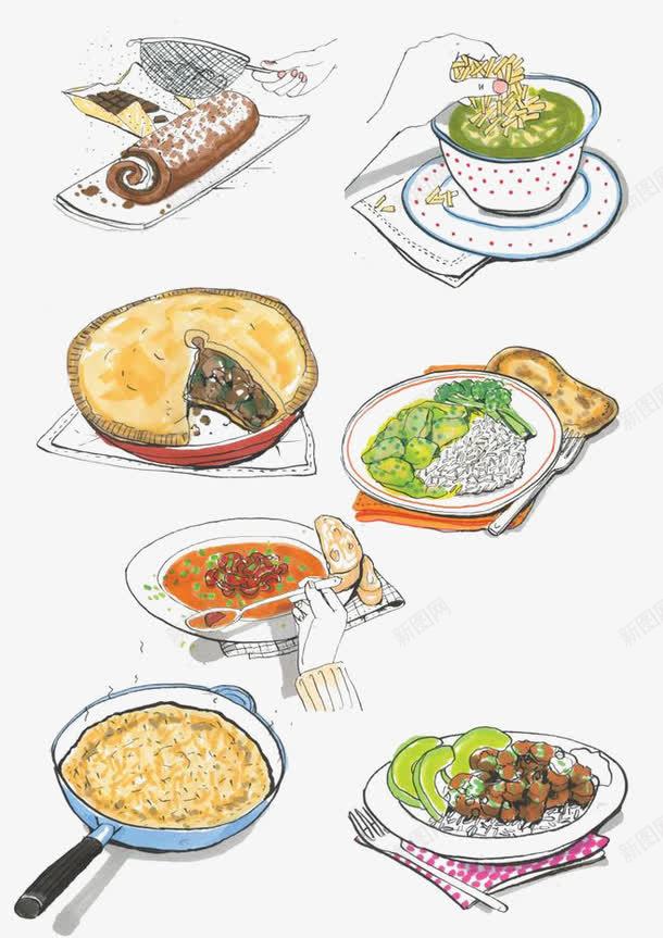 手绘食品png免抠素材_88icon https://88icon.com 手绘 手绘素材 碗筷 食品 食物