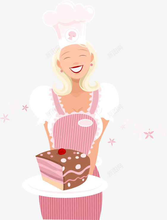 手绘捧蛋糕的女孩矢量图ai免抠素材_88icon https://88icon.com 女孩 手绘 粉色 蛋糕 矢量图