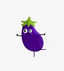 手绘卡通茄子素材