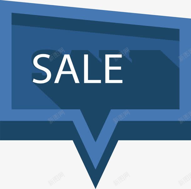 深蓝色矩形气泡png免抠素材_88icon https://88icon.com 促销气泡 气泡 深蓝色 矢量png 矩形气泡 蓝色气泡