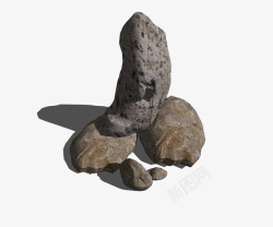 奇特3D建模石头堆高清图片