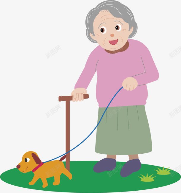 遛狗的人png免抠素材_88icon https://88icon.com 中年运动 奶奶 老年运动 草地 运动会 运动图 运动过程