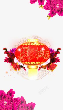 中国风红色灯笼背景素材