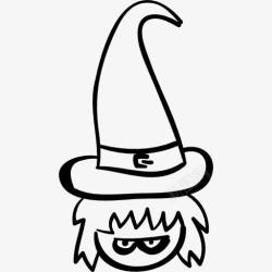 性格女巫万圣节女巫头戴帽子的图标高清图片