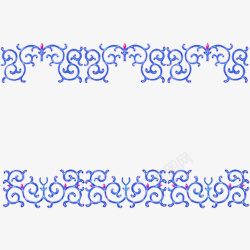 蓝色传统花纹边框素材