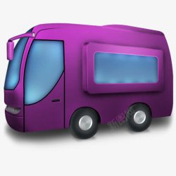 紫色手绘大巴车素材