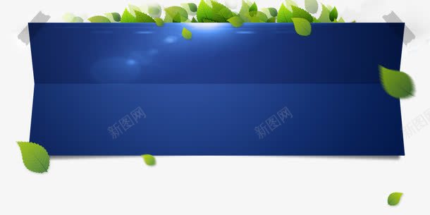 蓝色边框树叶png免抠素材_88icon https://88icon.com 树叶 蓝色边框