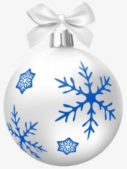圣诞蓝白色雪纹球素材