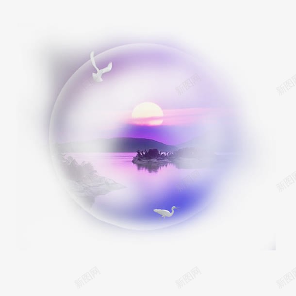 紫色气泡风景png免抠素材_88icon https://88icon.com 气泡 紫色 风景