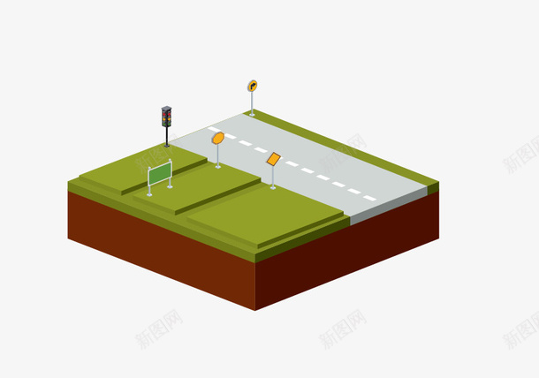 立体道路矢量图eps免抠素材_88icon https://88icon.com 3D立体信息图表 矢量素材 立体图表 警示牌 道路立体 矢量图