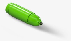 创意质感扁平绿色的水彩笔素材