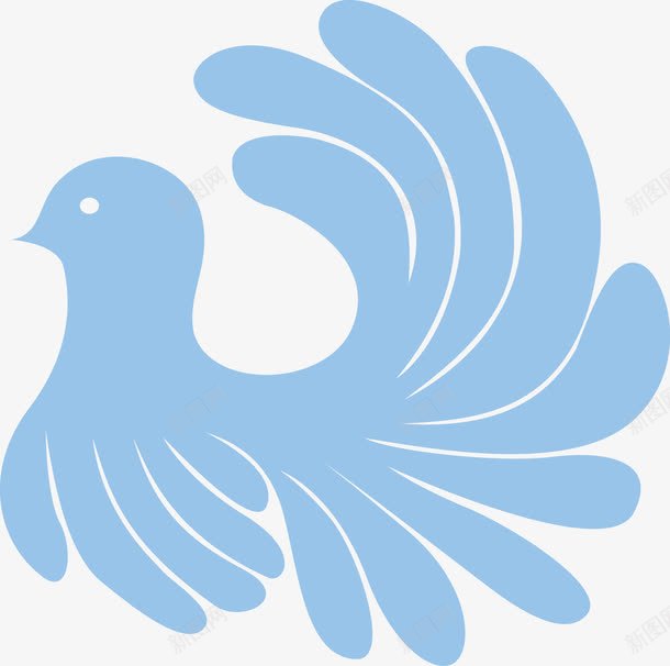 蓝色鸟轮廓png免抠素材_88icon https://88icon.com 蓝色 装饰 轮廓 鸟