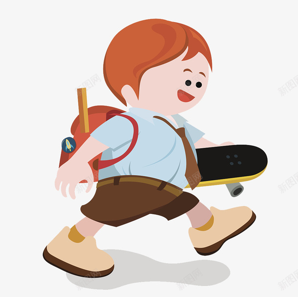 背书包拿着滑板的可爱男孩png免抠素材_88icon https://88icon.com 可爱 小孩背书包 拿着滑板 男孩 背书包 走路