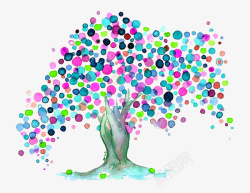 儿童节彩色树装饰图案素材