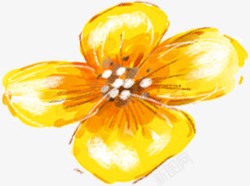 创意合成油彩创意黄色的花朵素材
