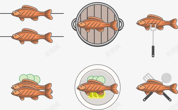 卡通烤鱼png免抠素材_88icon https://88icon.com 卡通 棕色 烤鱼