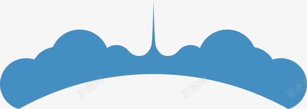 卡通蓝色云朵弧形装饰png免抠素材_88icon https://88icon.com 云朵 卡通 弧形 蓝色 装饰