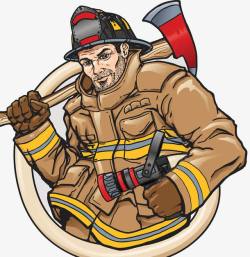 消防员救援插画素材