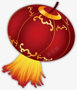 红色新年灯笼卡通素材