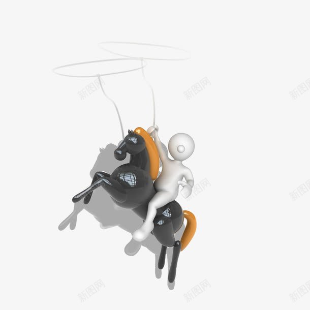 3D小人psd免抠素材_88icon https://88icon.com 3D 3D小人 电子商务 白色小人 骑马的小人