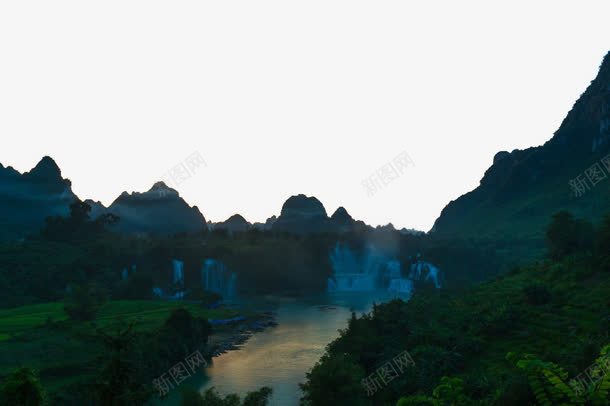 广西德天瀑布风景png免抠素材_88icon https://88icon.com 广西 旅游 景点 瀑布 风景