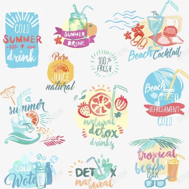 手绘的夏天png免抠素材_88icon https://88icon.com 夏天 小清新 汽水 绿色