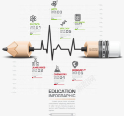 时尚铅笔信息图表素材