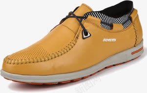 黄色透气男士休闲鞋png免抠素材_88icon https://88icon.com 休闲 男士 透气 黄色