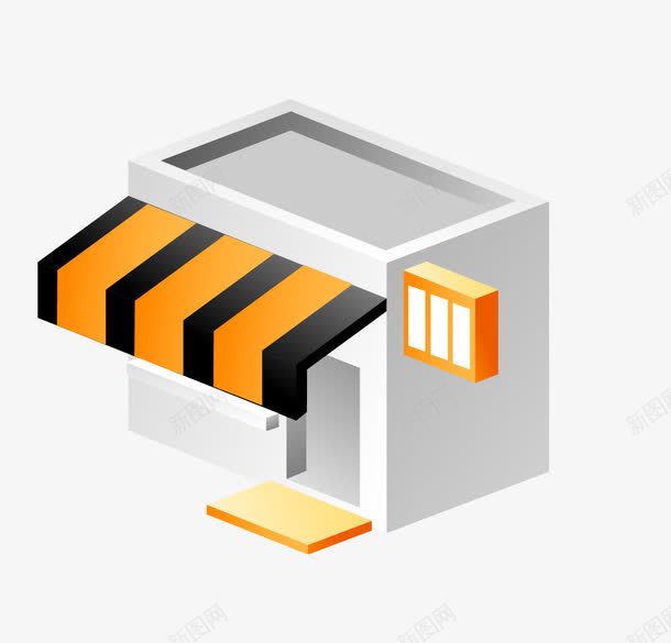 卡通建筑矢量图eps免抠素材_88icon https://88icon.com 卡通商店 台阶 建筑 门 矢量图