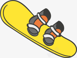 黄色滑雪板寒冷冬季黄色滑雪板高清图片