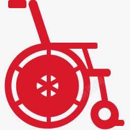 红色手绘红色轮椅图标图标