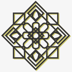 密集方形伊斯兰装饰矢量图素材