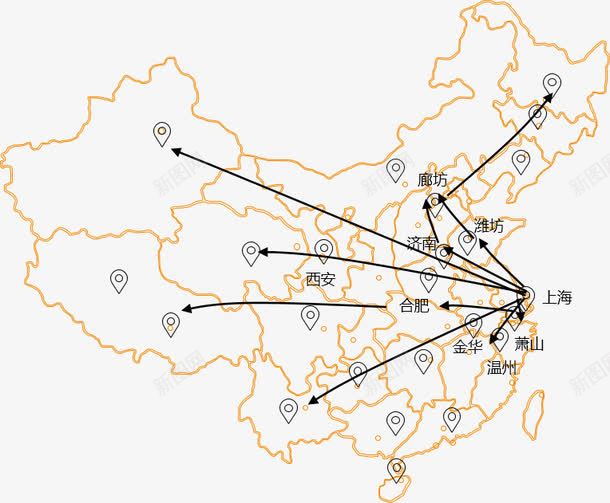 地图png免抠素材_88icon https://88icon.com 地名 地图 坐标 箭头 线条 装饰素材