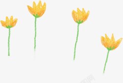 手绘黄色花朵植物春日素材