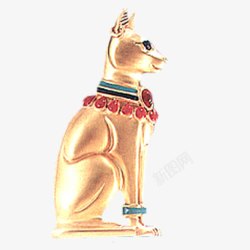 古埃及神兽金色狗素材