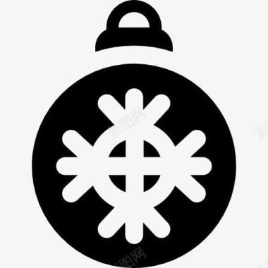 装饰的雪圣诞树上的球图标图标