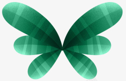 绿色手绘蝴蝶形状叶子素材