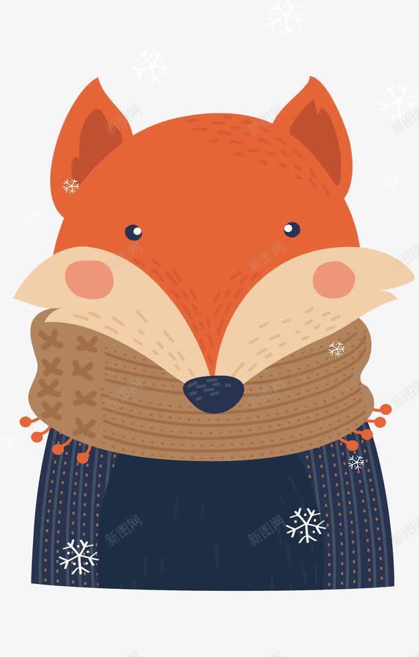 温暖的狐狸png免抠素材_88icon https://88icon.com 暖冬 温暖 狐狸 矢量png 红狐狸 蓝色围巾