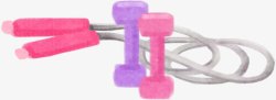 粉色可爱创意运动跳绳素材