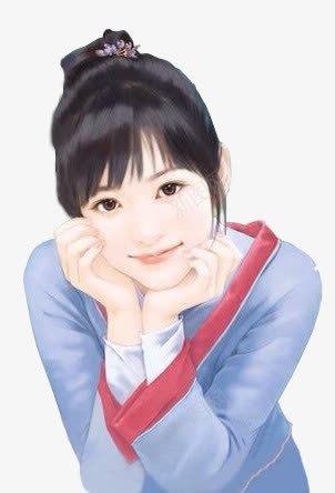 蓝色俏皮女孩png免抠素材_88icon https://88icon.com 俏皮 女孩 蓝色