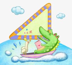 海里的鳄鱼素材