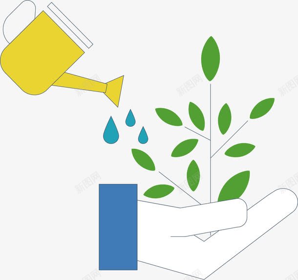 创意环保png免抠素材_88icon https://88icon.com 创意 喷壶 手掌 浇水 环保 绿叶 绿色 能源 节能