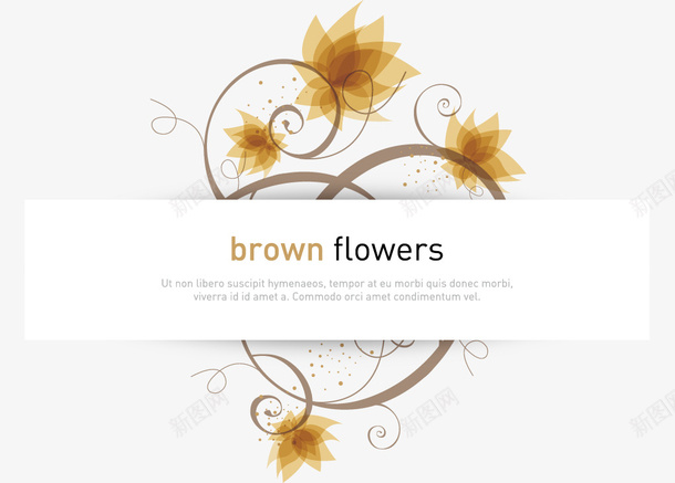 褐色的花框插图矢量图eps免抠素材_88icon https://88icon.com 花框 褐色的花框 矢量图