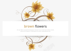 褐色的花框插图矢量图素材