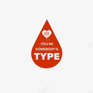 红色血滴卡通献血宣传图标矢量图图标