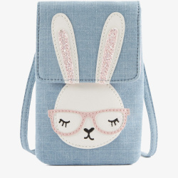 蓝色兔子图案背包素材