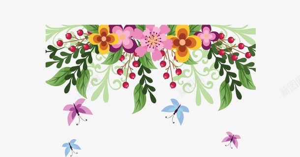 小清新夏季花丛蝴蝶矢量图ai免抠素材_88icon https://88icon.com 夏季 小清新 矢量png 花丛 蓝紫色蝴蝶 蝴蝶 矢量图