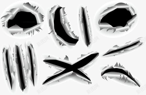 金属撕痕矢量图ai免抠素材_88icon https://88icon.com 撕纸效果 科技效果 金属 矢量图